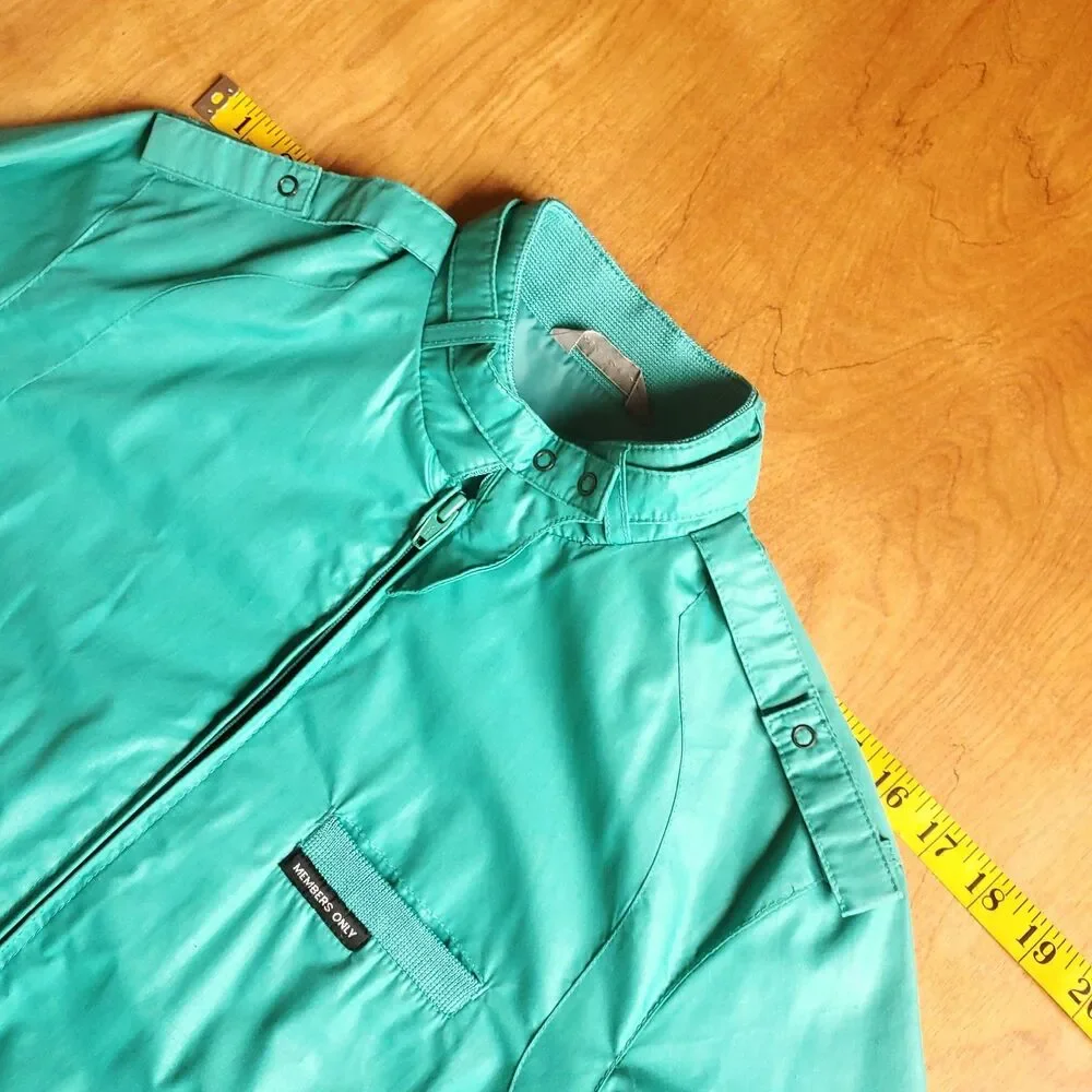 Classic Members Only Jacket Kids 7/8 Teal Green Vintage Iconic Bomber Racer